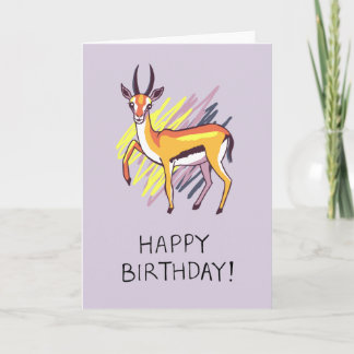 Thomson’s Gazelle Drawing Fun Happy Birthday Card