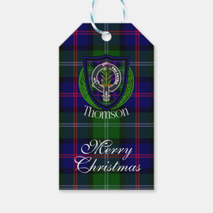 Thomson Scottish Clan Tartan & Crest Gift Tags