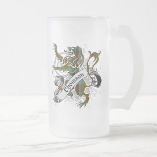 Thomson Tartan Lion Frosted Glass Beer Mug