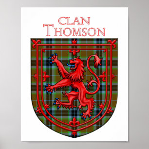Thomson Tartan Scottish Plaid Lion Rampant Poster