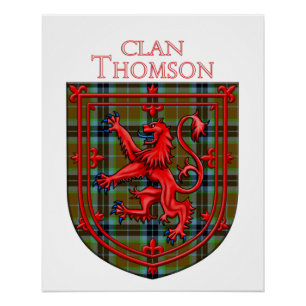 Thomson Tartan Scottish Plaid Lion Rampant Poster