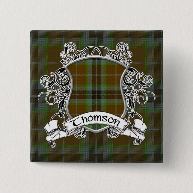 Thomson Tartan Shield 15 Cm Square Badge (Front)