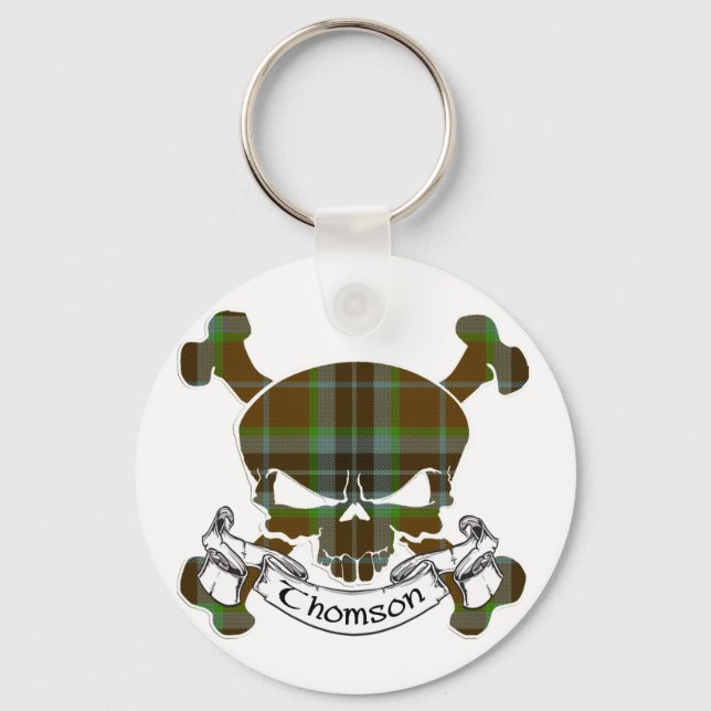 Thomson Tartan Skull Key Ring (Front)