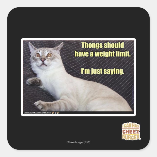 Thongs should have a weight limit. square sticker (Front)