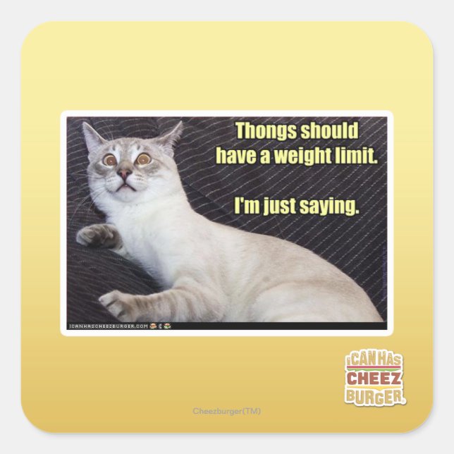 Thongs should have a weight limit. square sticker (Front)