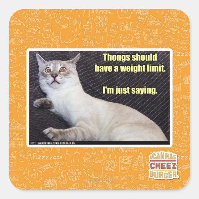 Thongs should have a weight limit. square sticker (Front)