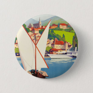 Thonon Les Bains French Travel Europe 6 Cm Round Badge