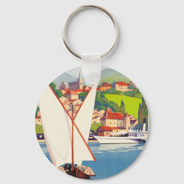 Thonon Les Bains French Travel Europe Key Ring (Front)