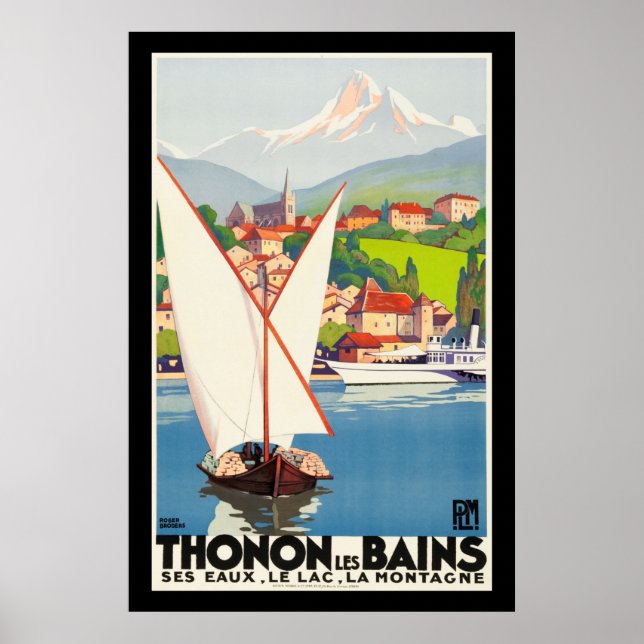 Thonon Les Bains French Travel Europe Poster (Front)