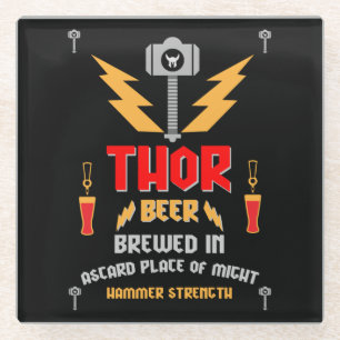Thor Beer Thor Fat - Thor Hammer - Thor Axe T-Shir Glass Coaster