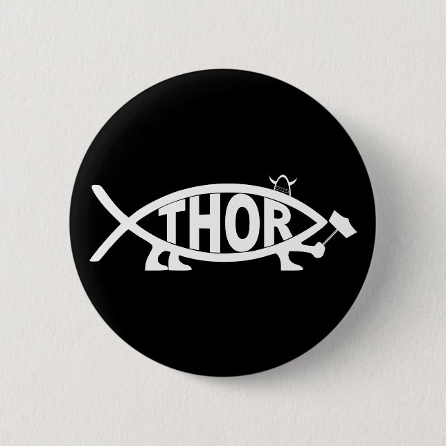 THOR Fish 6 Cm Round Badge (Front)