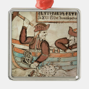 Thor fishing for the serpent of Midgard Metal Tree Decoration