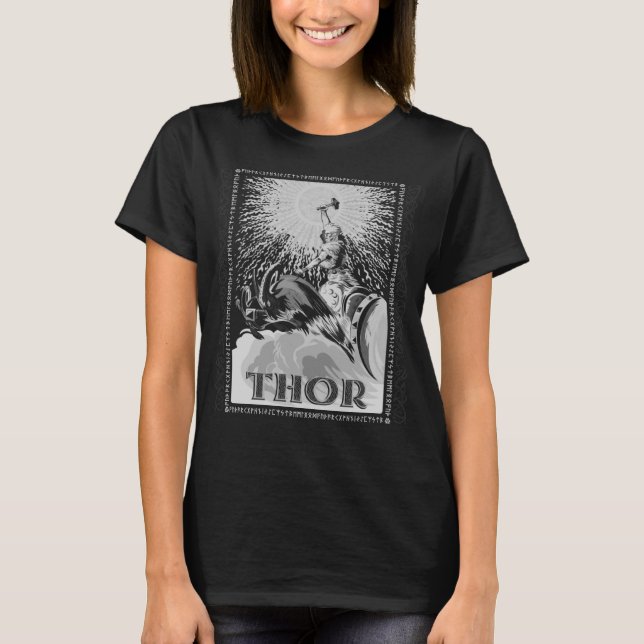 Thor Mjolnir Viking Norse Mythology Pagan God T-Shirt (Front)