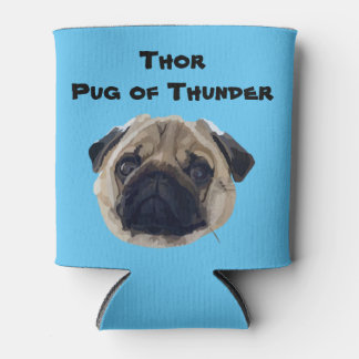 Thor Pug of Thunder Can Cooler
