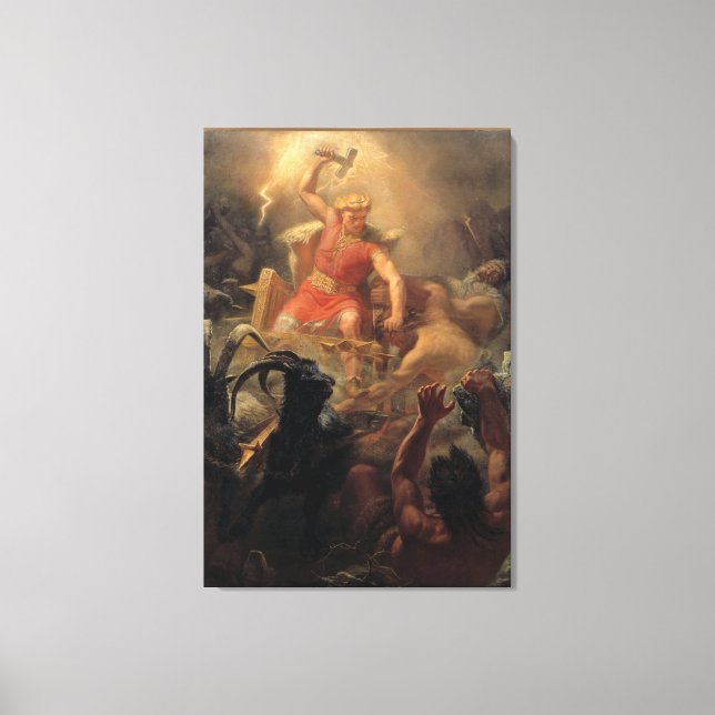 Thor’s Fight With The Giants Canvas Print (Front)