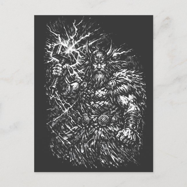 Thor — Storm‑Hammered God of Thunder Postcard (Front)