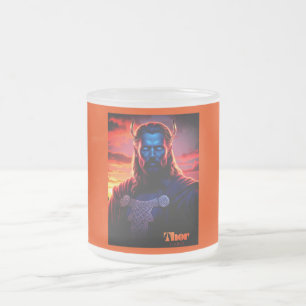 THOR VIKING FROSTED GLASS COFFEE MUG