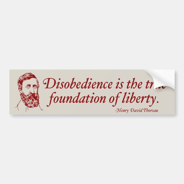 Thoreau Civil Disobedience Bumper Sticker (Front)