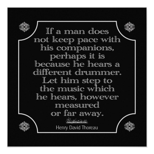 Thoreau Different Drummer - Art Print (Front)