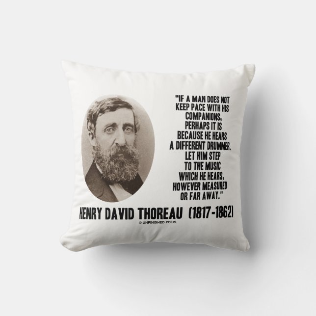 Thoreau Different Drummer Step To The Music Cushion (Front)