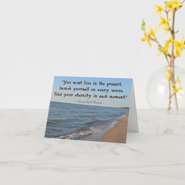 Thoreau Each Moment Quote Graduation Card (Yellow Flower)