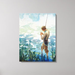 Thoreau Fishing at Walden Pond by N. C. Wyeth Canvas Print