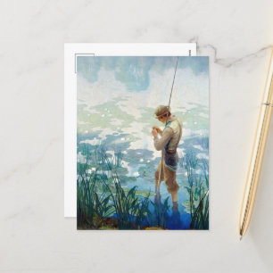 Thoreau Fishing at Walden Pond by N. C. Wyeth Holiday Postcard