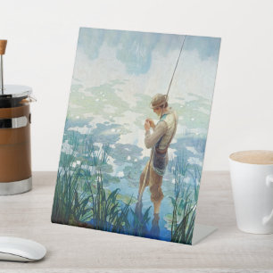 Thoreau Fishing at Walden Pond by N. C. Wyeth Pedestal Sign
