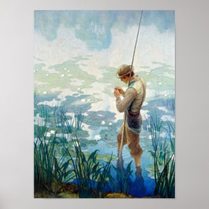 Thoreau Fishing at Walden Pond by N. C. Wyeth Poster