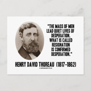 Thoreau Lead Quiet Lives Desperation Resignation Postcard