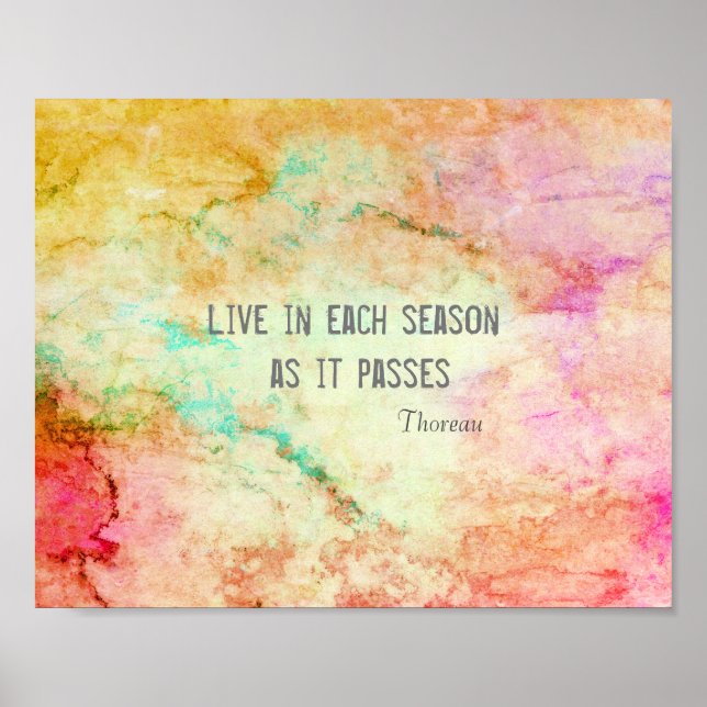 Thoreau nature quote watercolor design poster (Front)