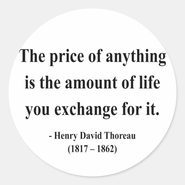 Thoreau Quote 6a Classic Round Sticker (Front)