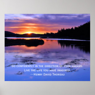 Thoreau quote and Big Bear Sunrise Poster