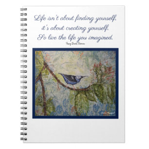 Thoreau Quote Bird Art Notebook