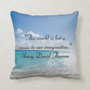 Thoreau Quotes On Beach Throw Pillow