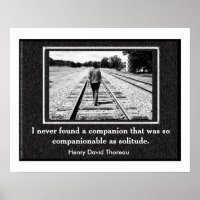 Thoreau Solitude quote -poster