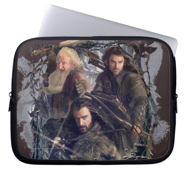 Thorin, Kili, and Balin Graphic Laptop Sleeve (Front)