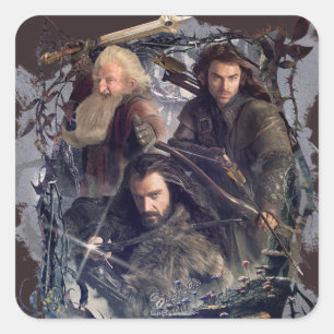 Thorin, Kili, and Balin Graphic Square Sticker