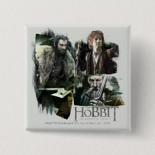 THORIN OAKENSHIELD™, BILBO BAGGINS™, & Gandalf Art 15 Cm Square Badge