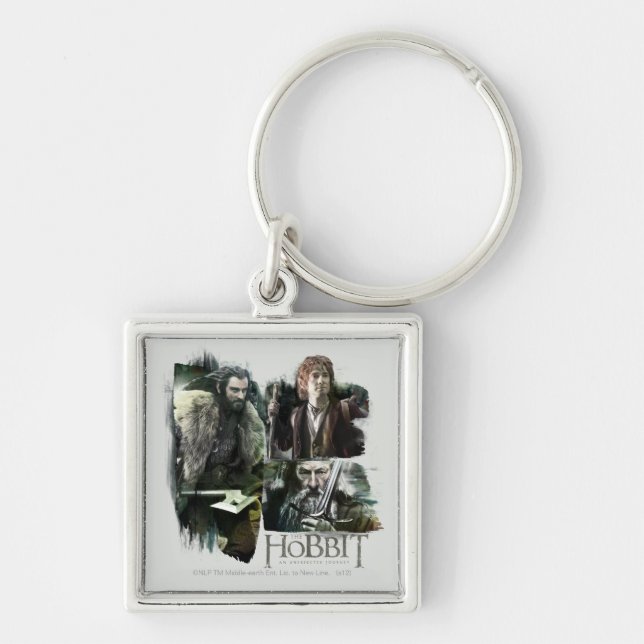 THORIN OAKENSHIELD™, BILBO BAGGINS™, & Gandalf Art Key Ring (Front)