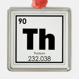 Thorium chemical element symbol chemistry formula metal tree decoration