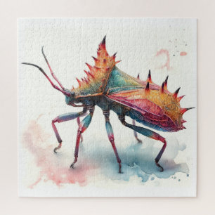 Thorn Bug Elegance IREF311 - Watercolor Jigsaw Puzzle
