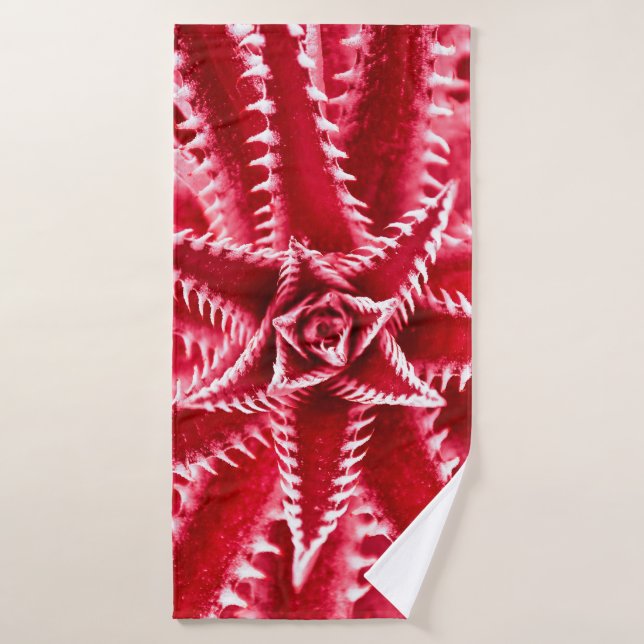 thorn cactus,natural pattern,abstract red backgrou bath towel (Bath Towel)