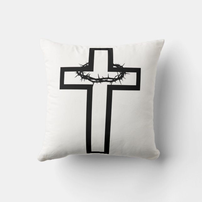 Thorn Cross Throw Pillow (Back)