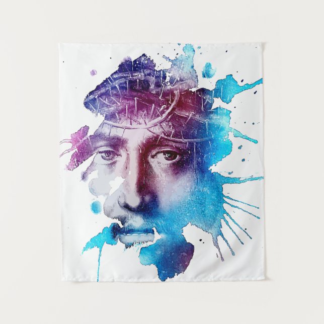 Thorn Crown Jesus Christ Abstract art Tapestry (Front)