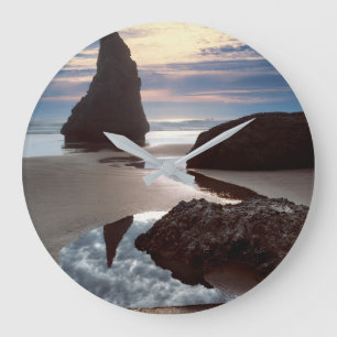 Thorn-Shaped seastack Face Rock Wayside, OR Large Clock