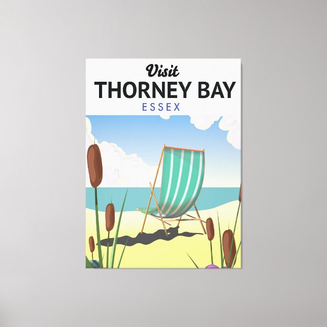 Thorney Bay, Essex Seaside travel poster Canvas Print (Front)