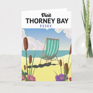 Thorney Bay, Essex Seaside travel poster Holiday Card