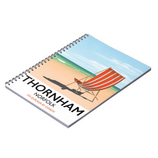 Thornham Norfolk seaside travel poster. Notebook