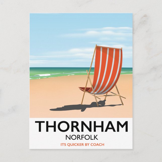 Thornham Norfolk seaside travel poster Postcard (Front)